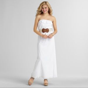 NWOT! White belted maxi dress